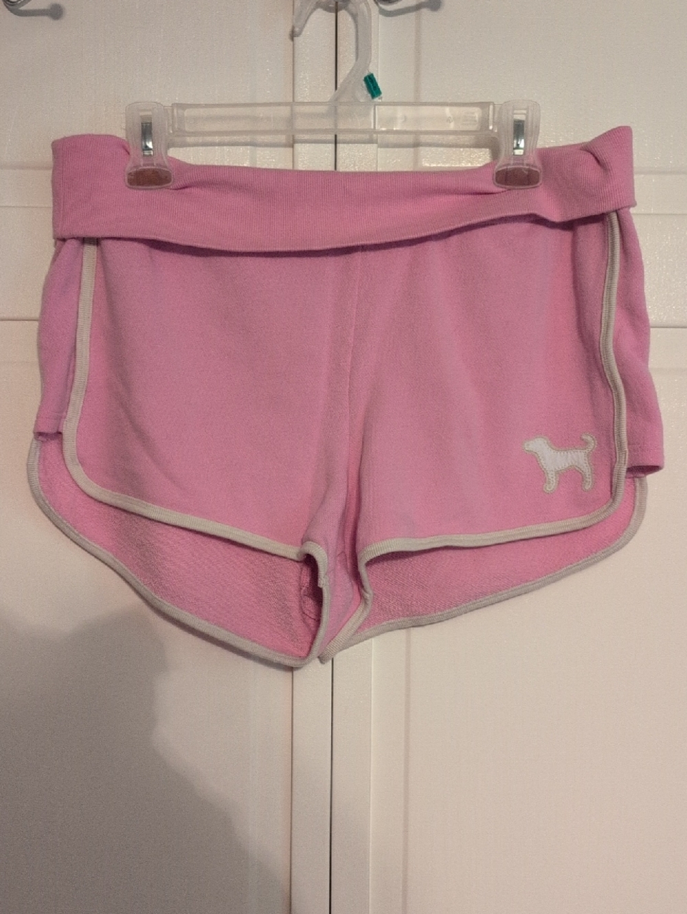 PINK Victoria's Secret Light Pink Terry Foldover Lounge Shorts Size L